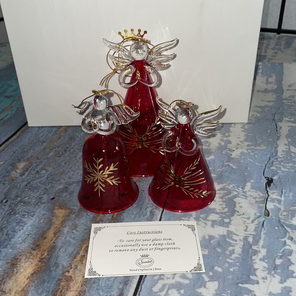 Vintage Sorelle Christmas Ornaments -  Set 3 pcs Red and Gold - Picture 12 of 12